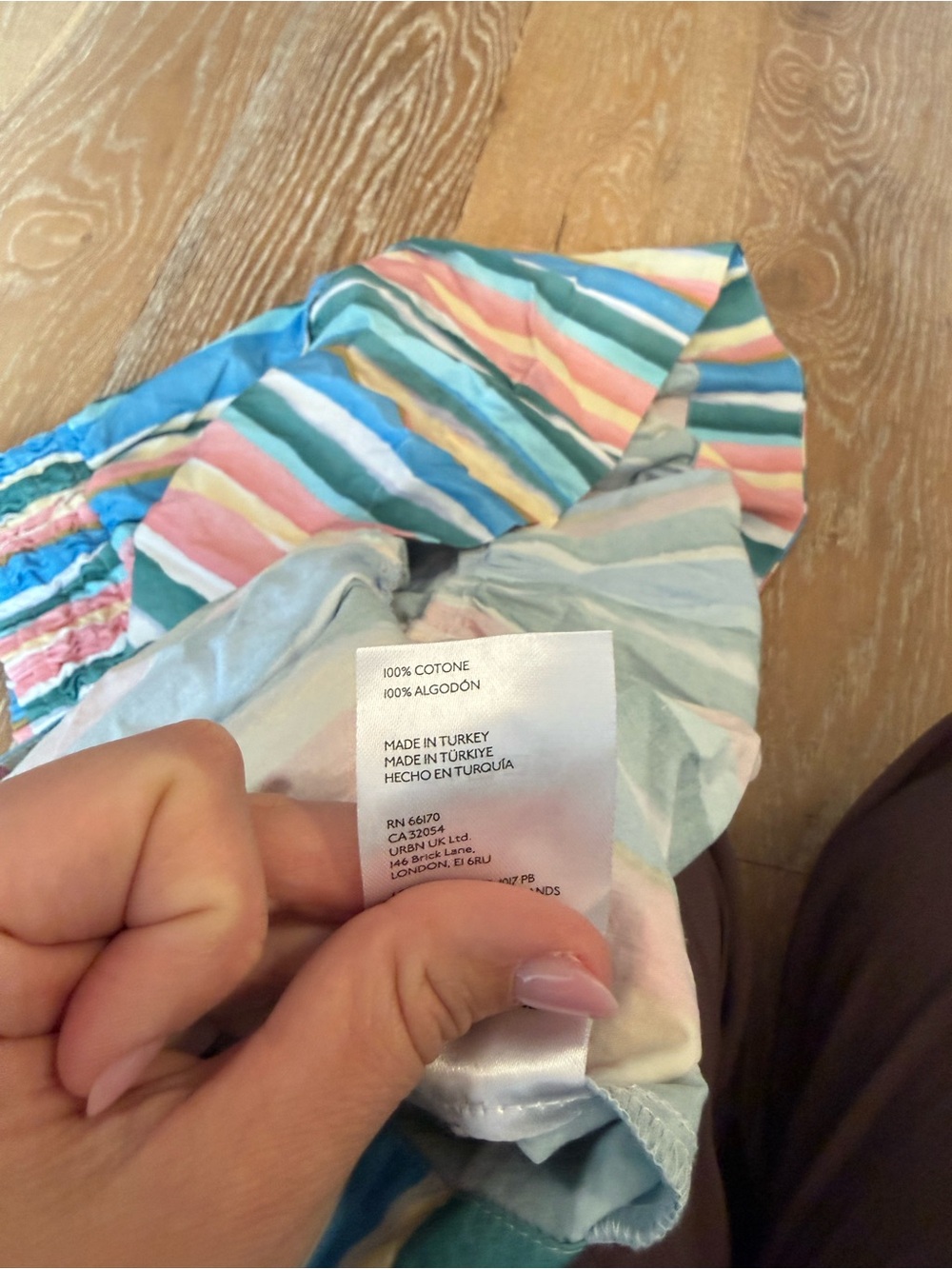 Anthropologie Tiered Mini Skirt Small Multicolor Stripe Cotton Boho - Picture 6 of 7